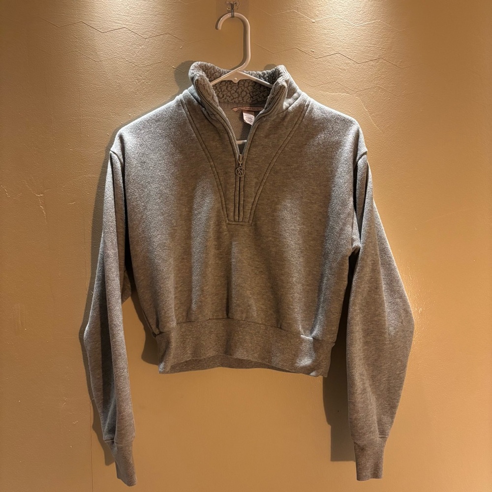 Gray Victoria’s Secret Quarter-Zip Women's Top with Matching Bottoms